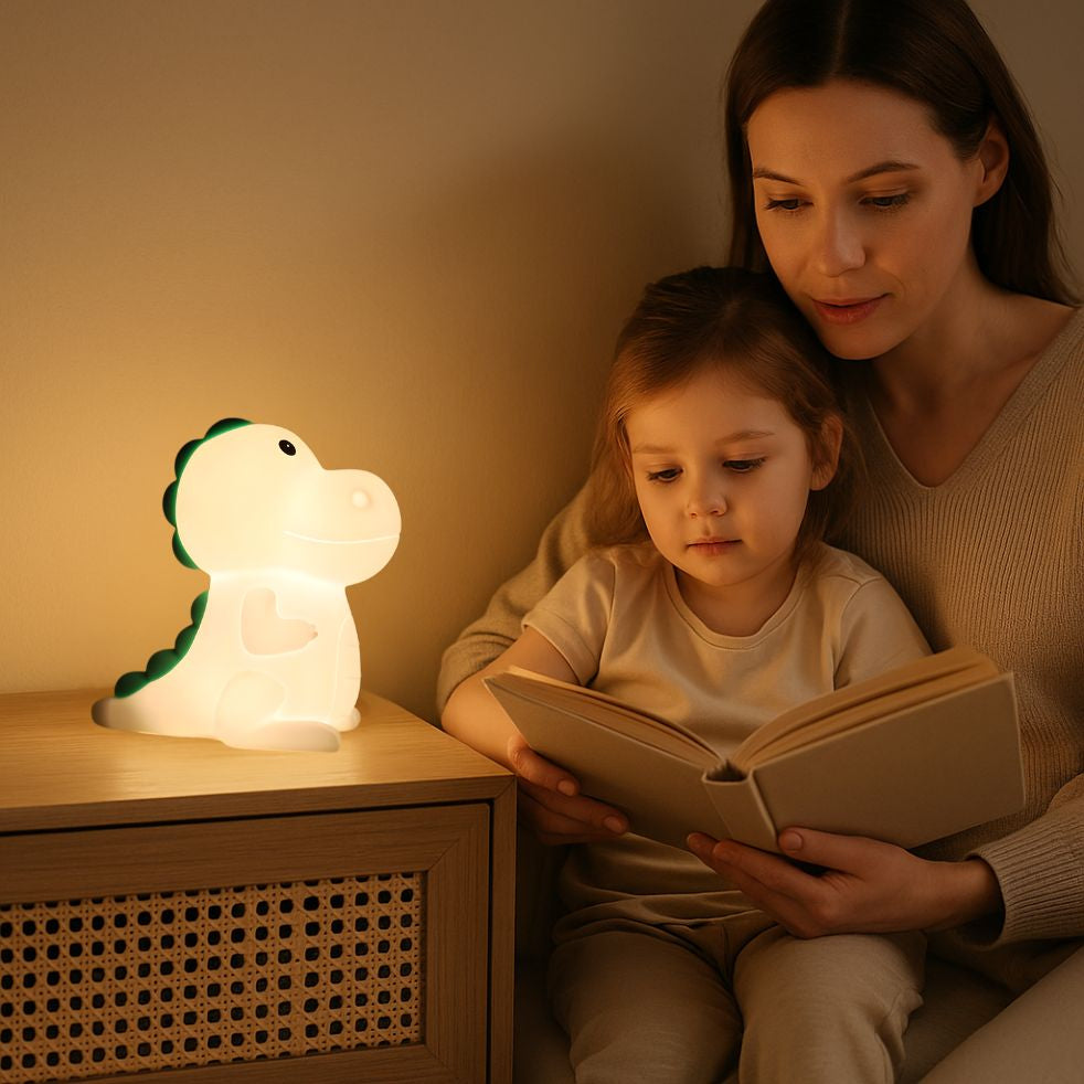 veilleuse dinosaure portable ajustable maman fille lecture soir