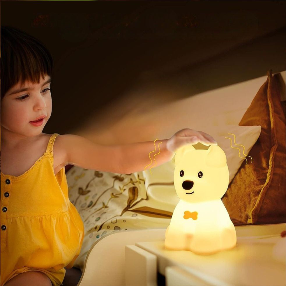 veilleuse enfant chien silicone nomade reglable tamisee enfant captive