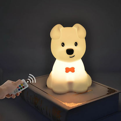 veilleuse enfant chien silicone usb rassurante adorable telecommande