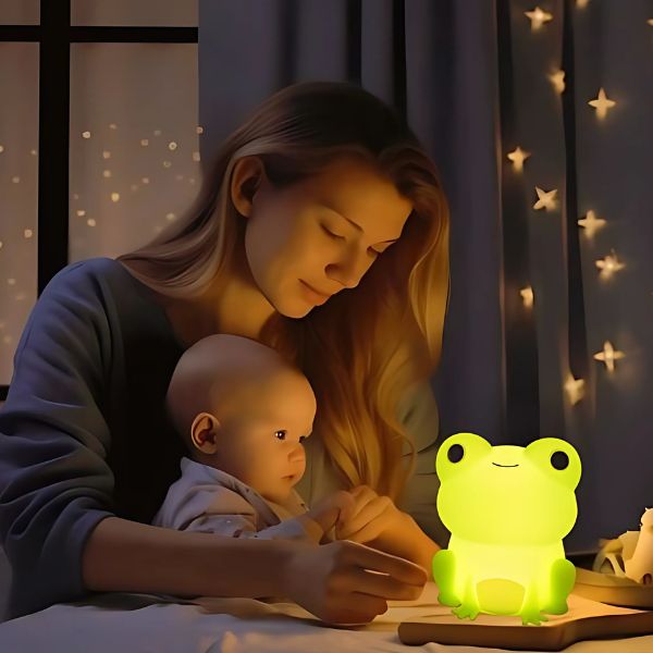 veilleuse enfant grenouille silicone souple maman bebe