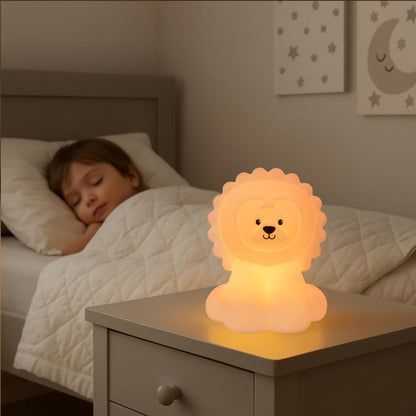 veilleuse enfant lion silicone rechargeable portable enfant endormi lit