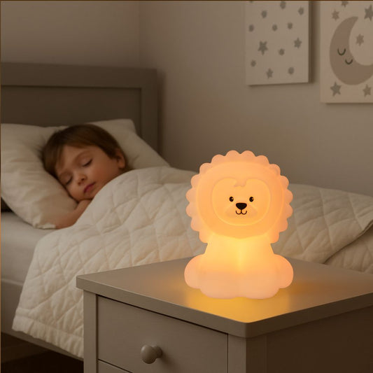 veilleuse enfant lion silicone rechargeable portable enfant endormi lit