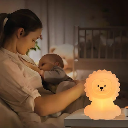 veilleuse enfant lion silicone rechargeable tactile maman allaitement nocturne