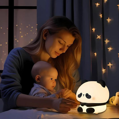 veilleuse enfant panda chaleureuse mignonne maman enfant joyeux