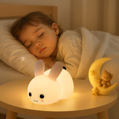veilleuse lapin luminosite reglable tamisee enfant dort paisible