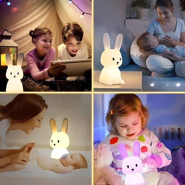 veilleuse lapin multifonction allaitement lecture changement couche compagnon rassurant