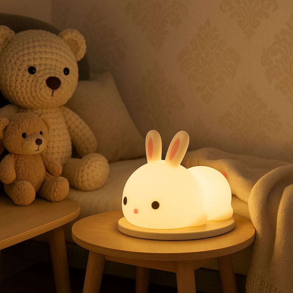 veilleuse lapin silicone lumiere douce deco chambre enfant