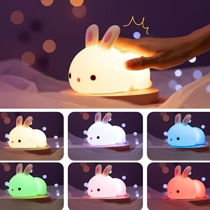 veilleuse lapin tactile multicolore usb rechargeable