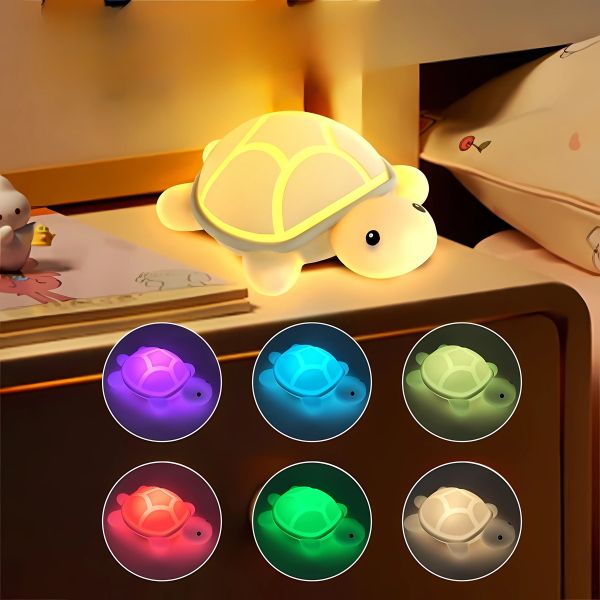 veilleuse tortue usb ajustable tamisée multicolore